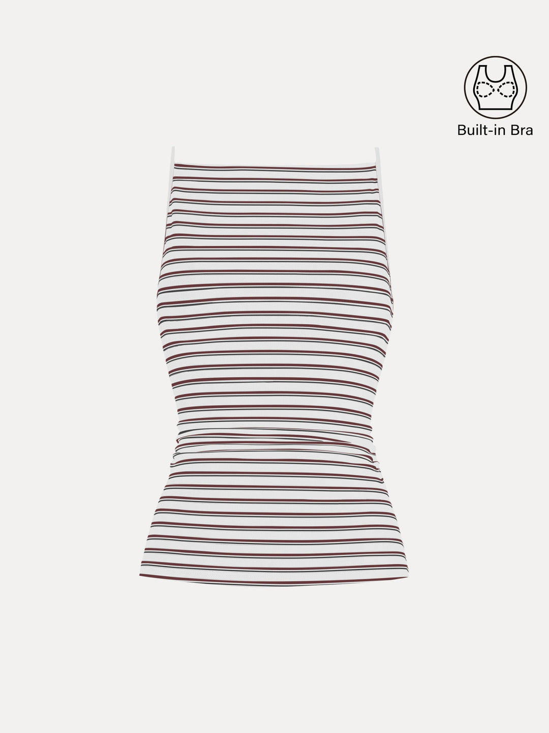 Striped Side Ruched Spaghetti New Airy Bra Tank