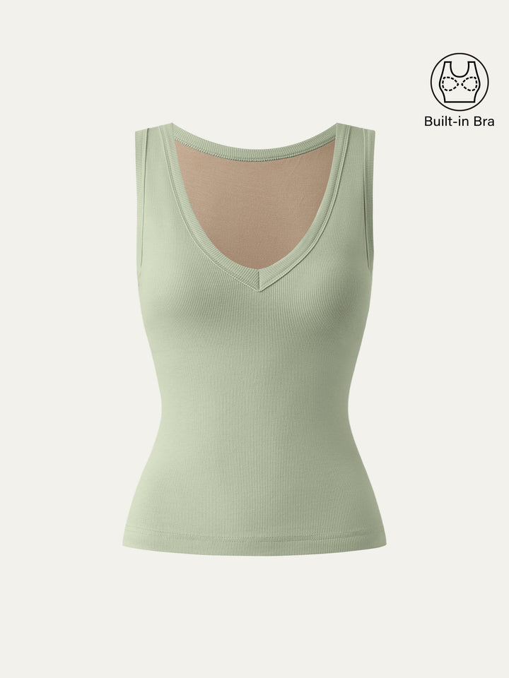 Stretchy V-neck Cotton New Airy Bra Tank