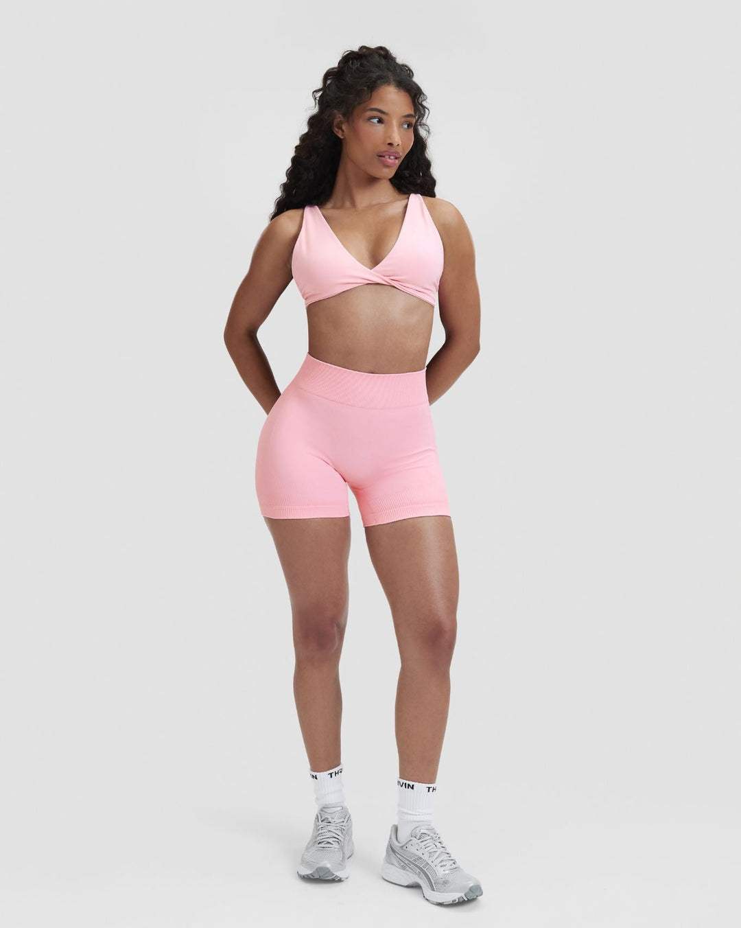 Elevate™ Sculpting Mid Waist Scrunch Shorter Shorts | Cotton Pink