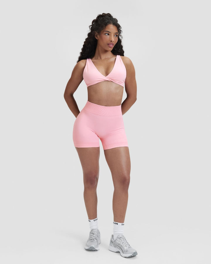 Elevate™ Sculpting Mid Waist Scrunch Shorter Shorts | Cotton Pink