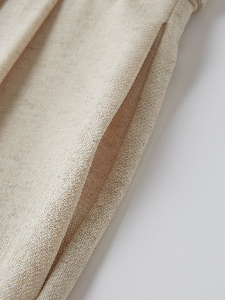 Linen-Like Mid Rise Wide Leg Shorts with Pockets