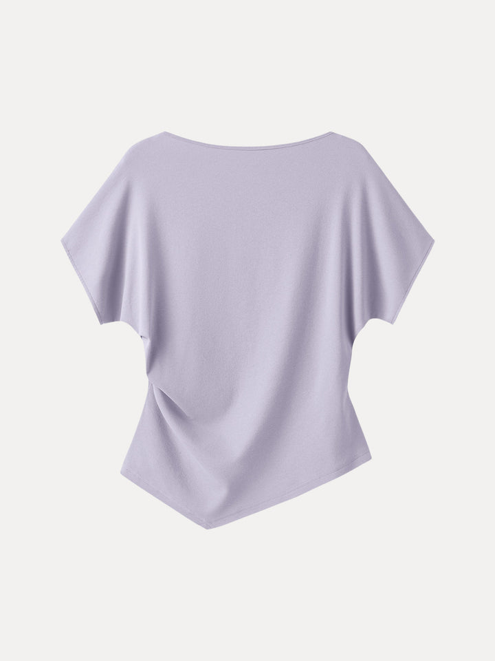 Cotton Lyocell Boatneck Angled Summer Tee