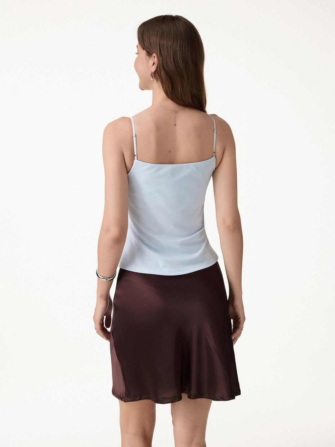 2Pcs Set Spaghetti Bra Top & Wide Leg Pants with Pockets