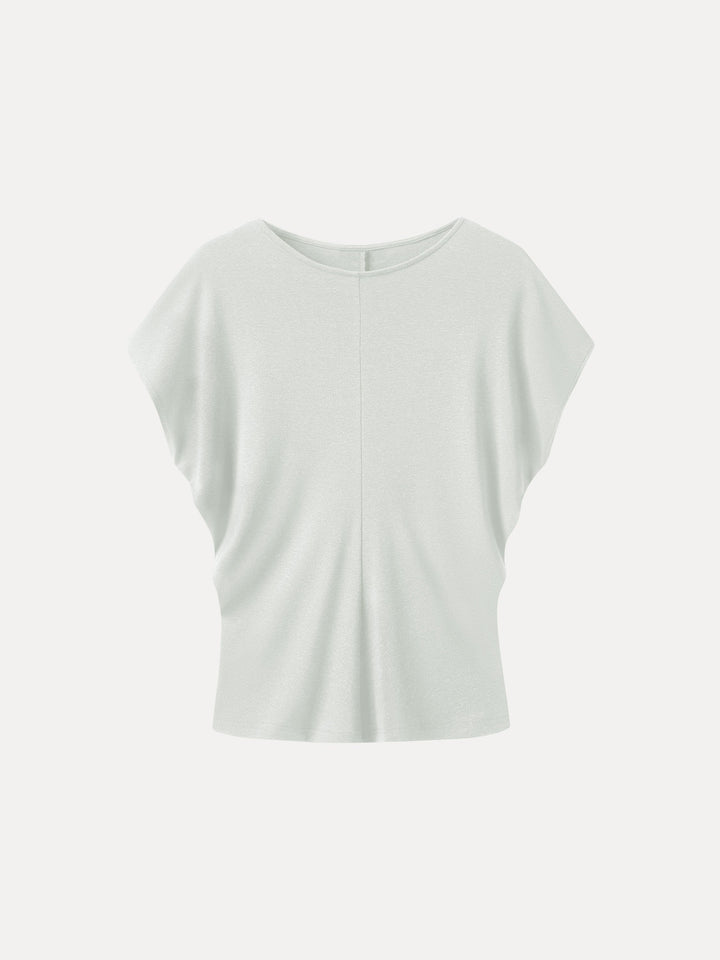 Linen-Blend Round Neck Relaxed Summer Top