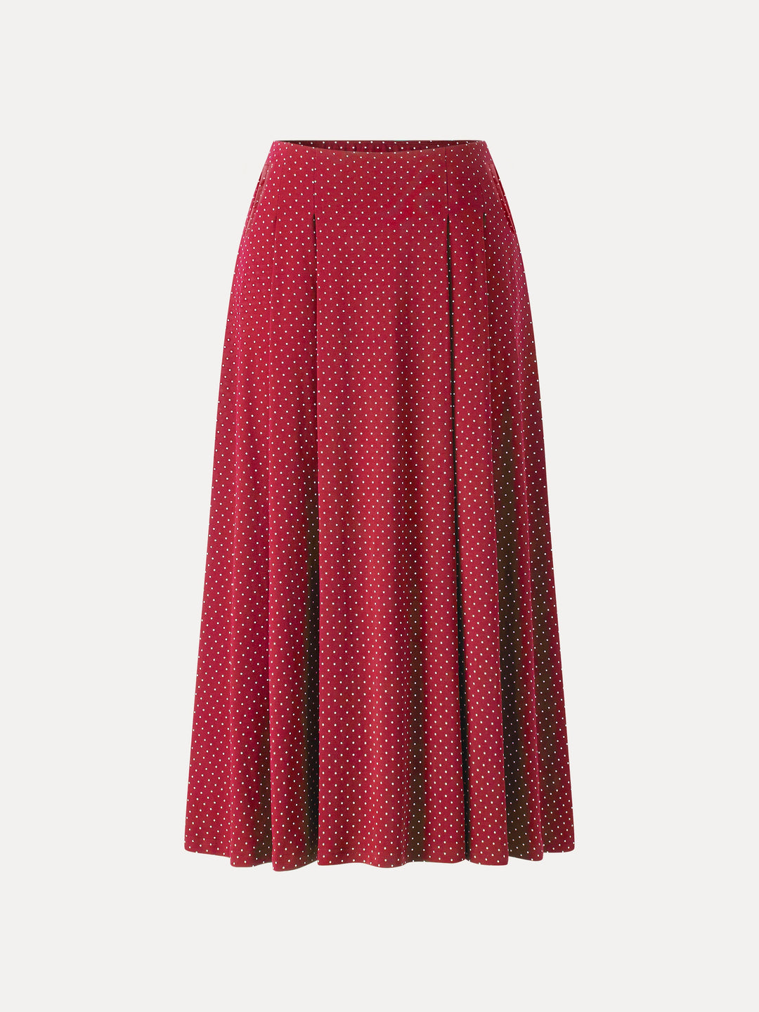 Polka Dots Flared Midi Skirt with Pockets