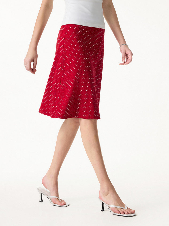 Stretch Cotton Polka Dot A-Line Flare Skirt Limited Edition