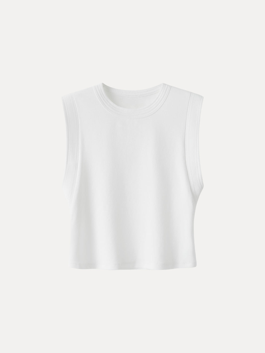 Soft Cotton Lyocell Cropped Wide Shoulder Tank