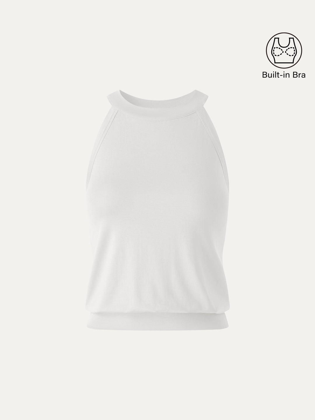 Halter Neck Banded Hem Bra Tank