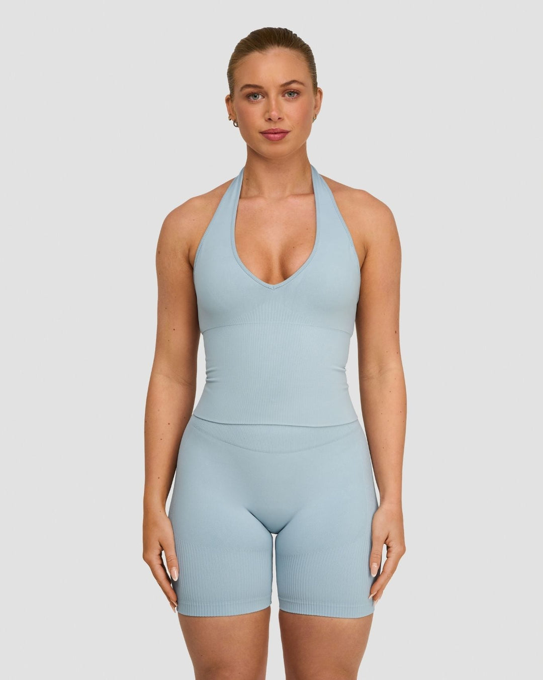 Elevate™ Sculpting Seamless Halterneck Top | Blue Haze