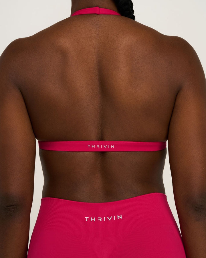 Elevate™ Sculpting Seamless V-Neck Halter Bra | Strawberry