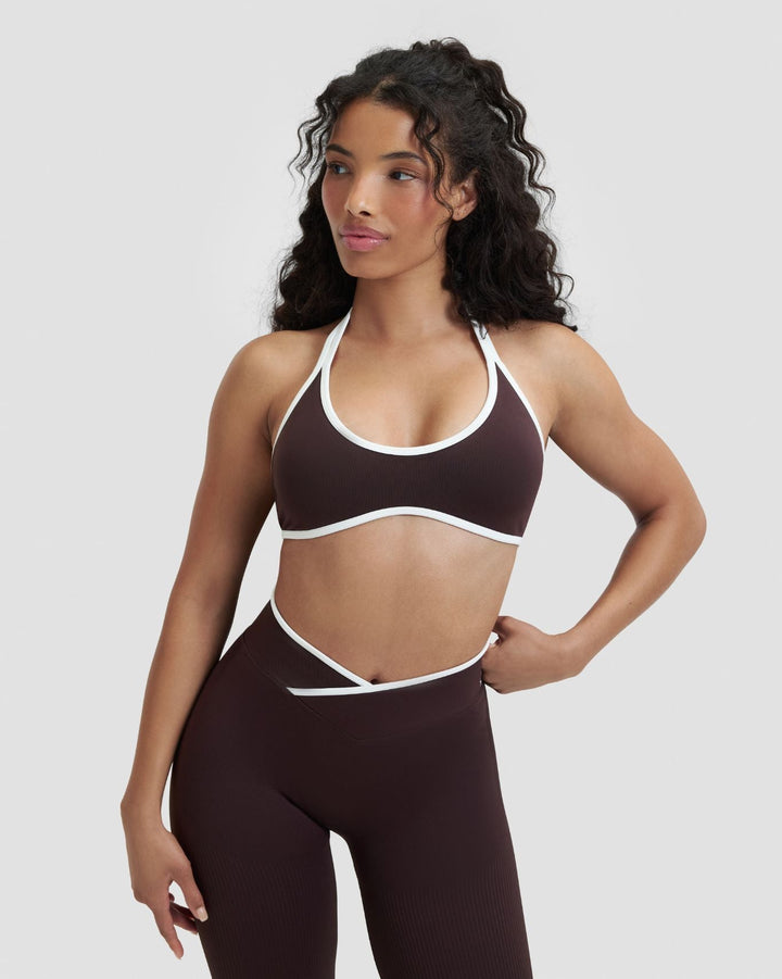 Elevate™ Outline Halterneck Bra | Coffee