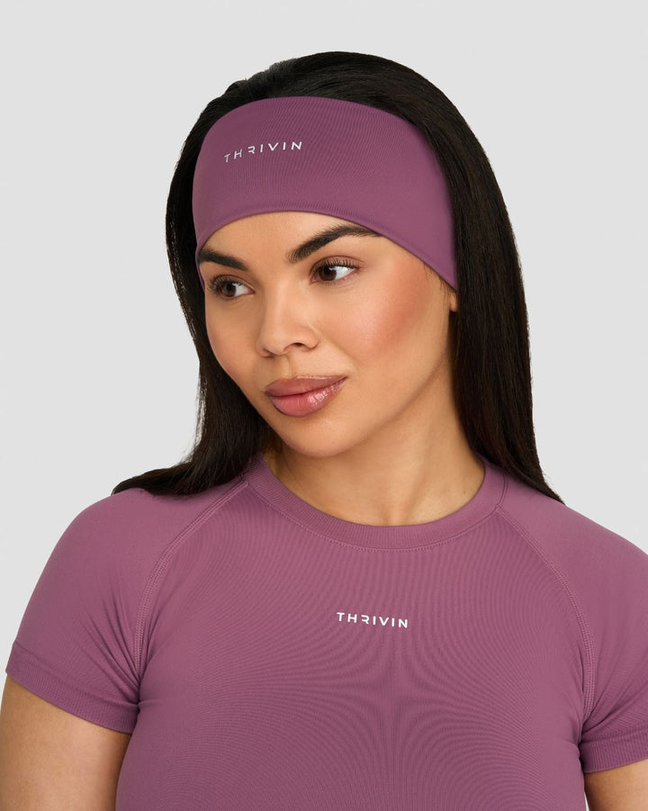 The Essential Collection Chrome Logo Headband | Orchid Mauve