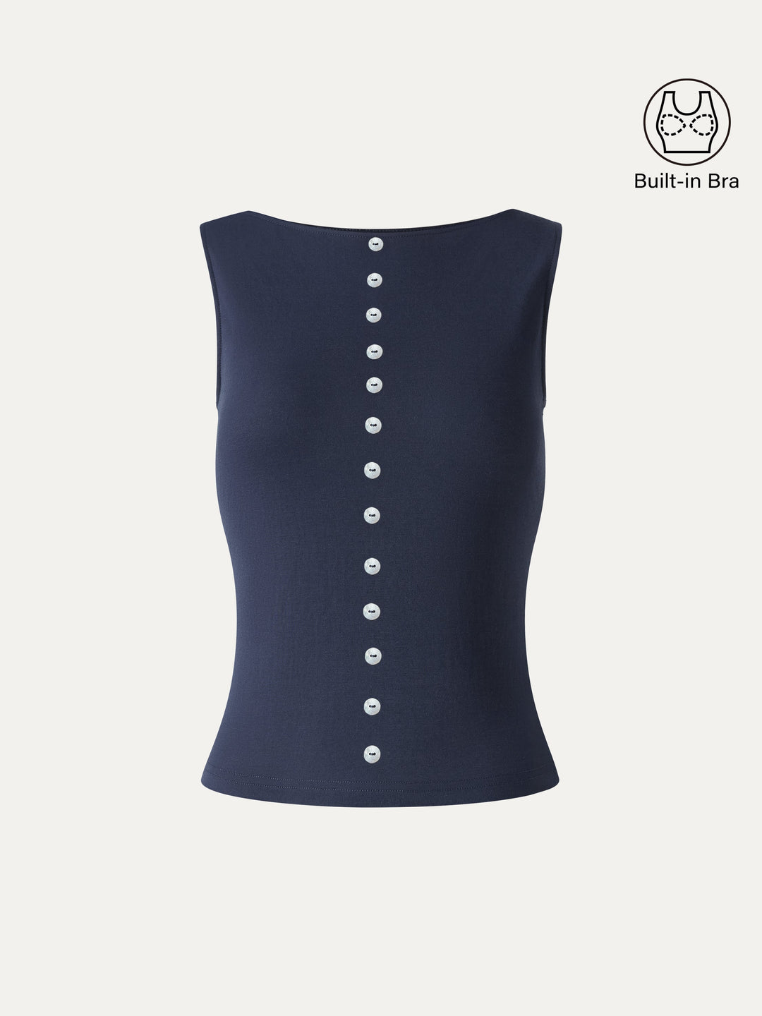 Cotton-Linen Boatneck Cropped Bra Top