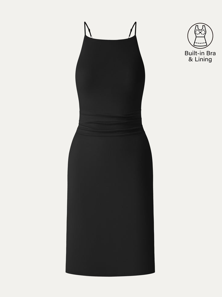 CoolTouch A-Line Rcuhed Mini Bra Dress