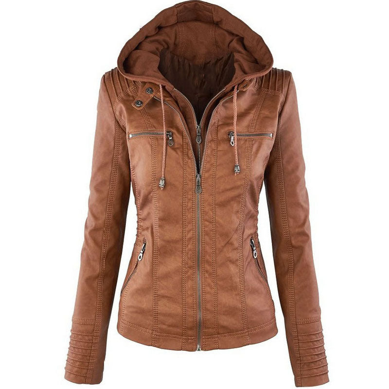 The Brooklyn™ | Hooded Leather Jacket