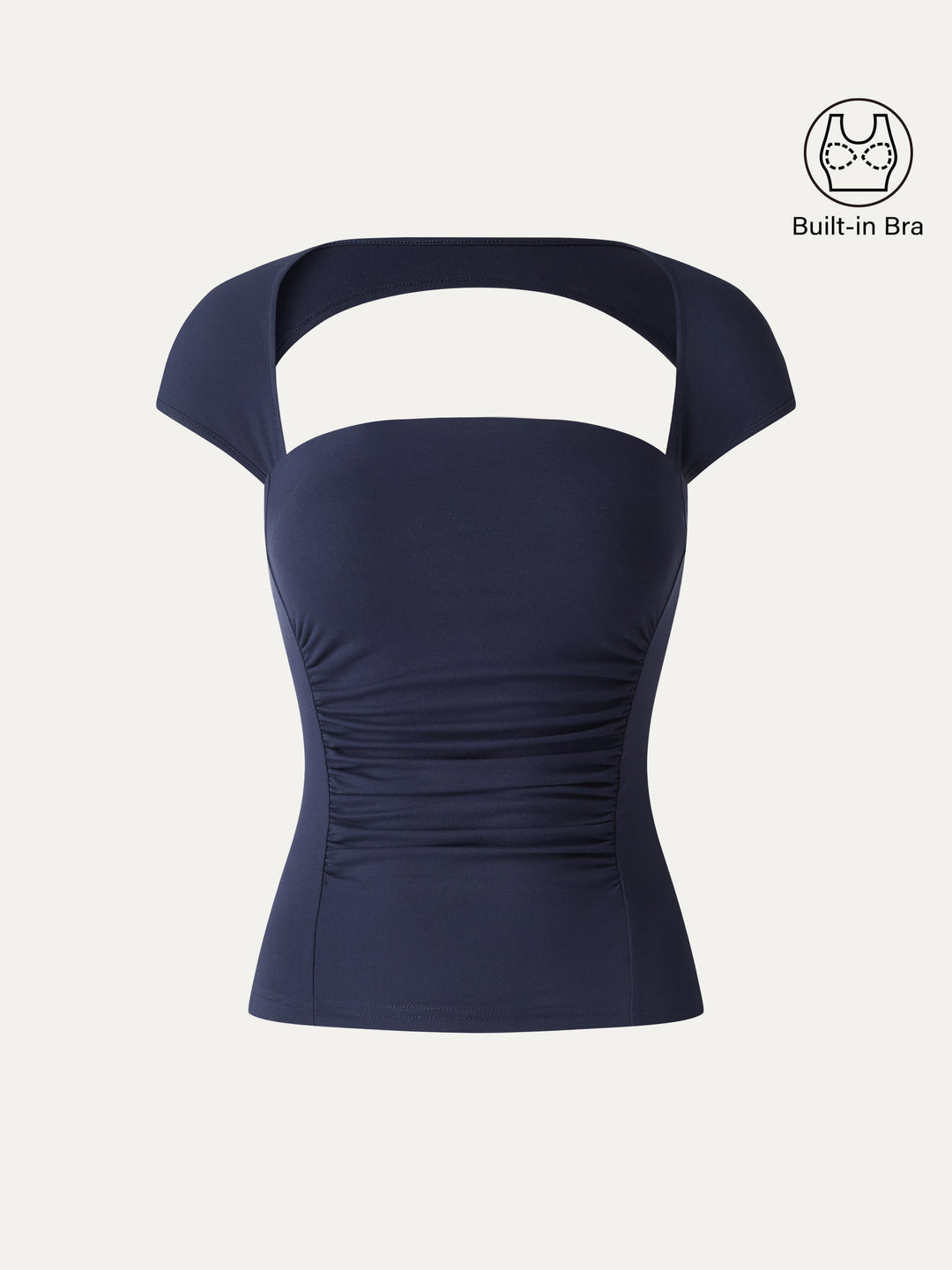 SkinKiss Square Neck Cutout Back Ruched Bra Top