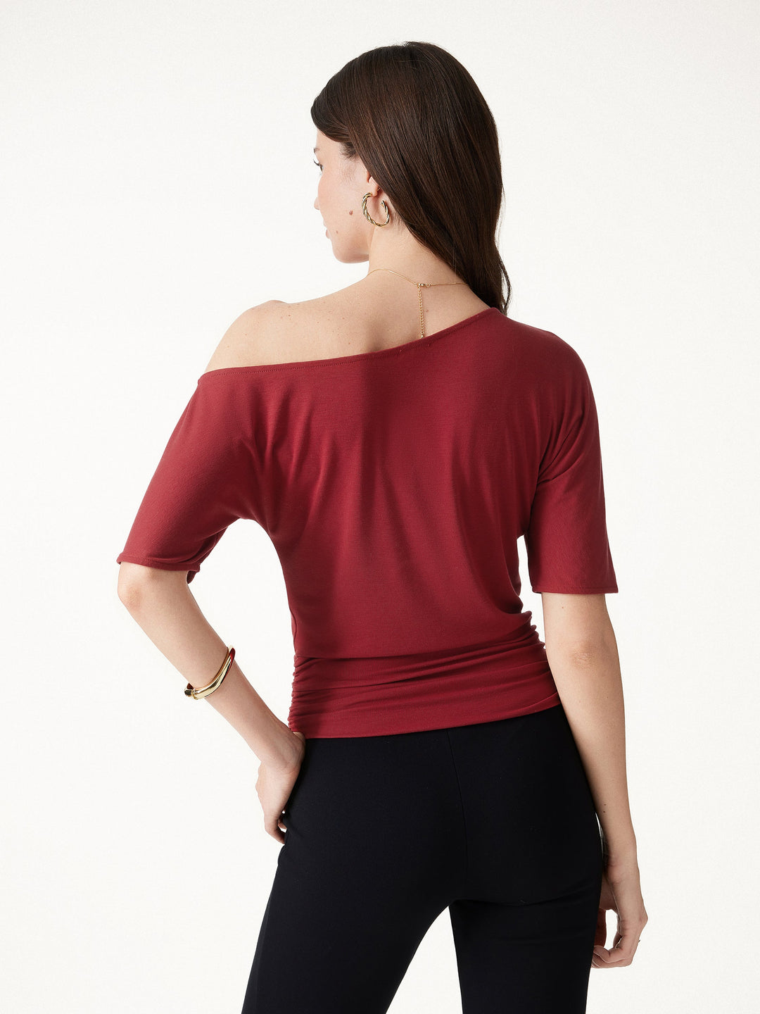 CoolTouch Relaxed Short Sleeve Ruched Top