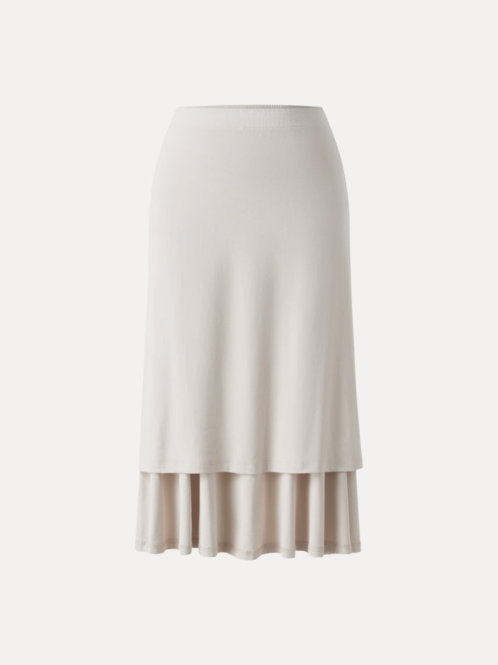 2Pcs Set Front Tucked Spaghetti Brami & A-line Midi Skirt