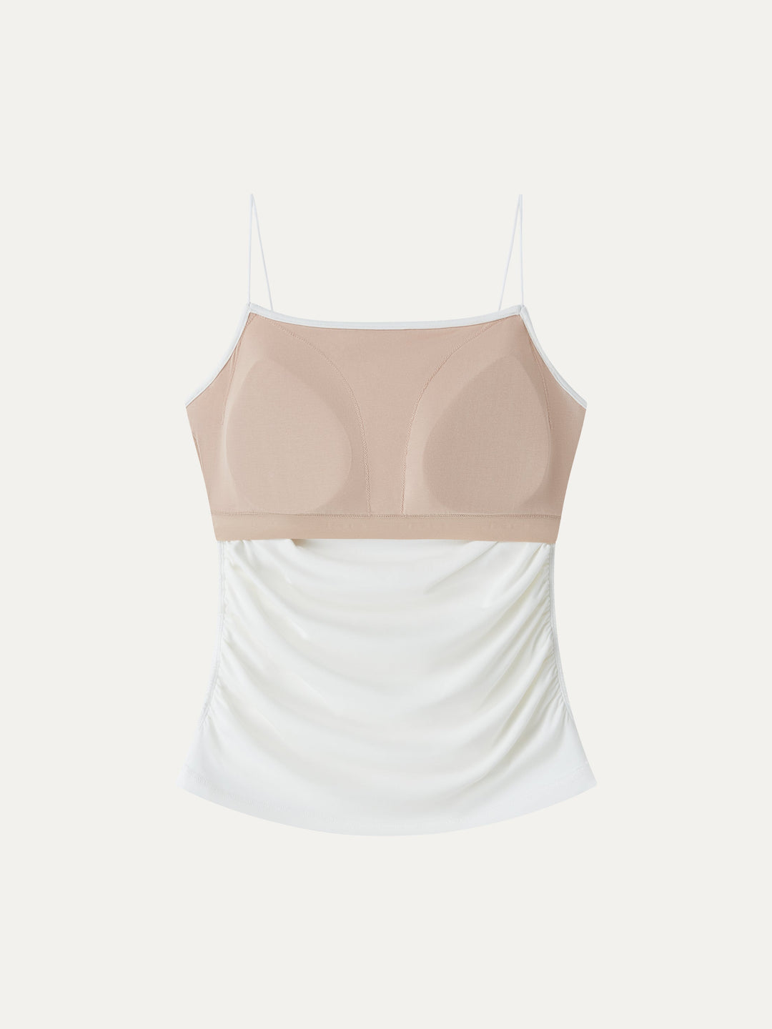 Square Neck Ruched Spaghetti Bra Top
