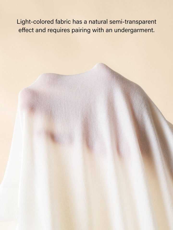 Semi-sheer Lyocell Cashmere Blend V-neck Short Sleeve Side Ruched Tee