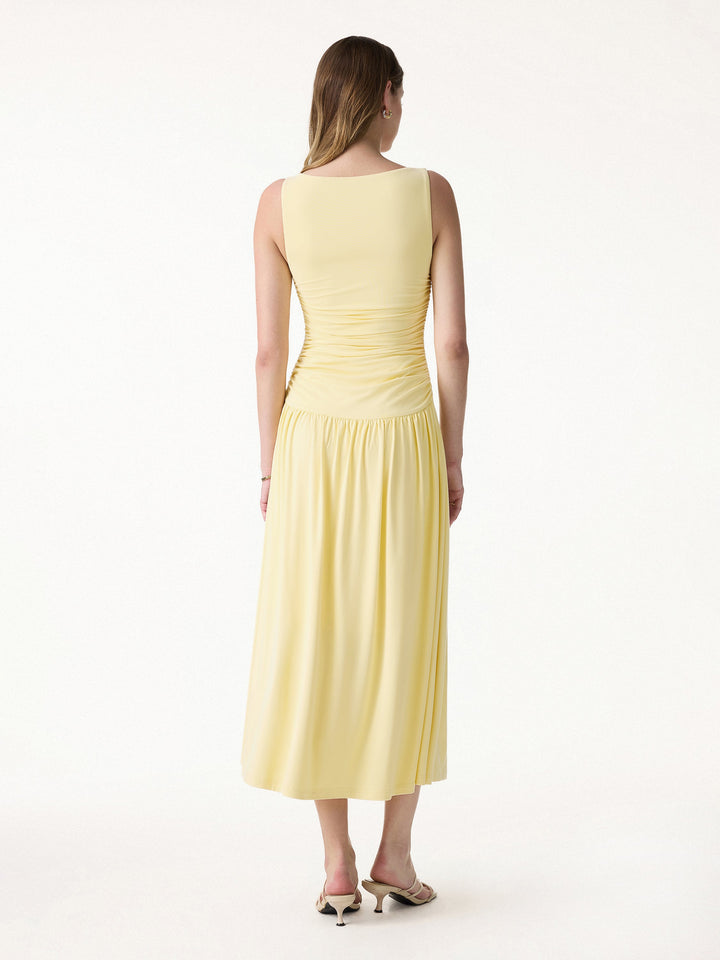 SkinKiss Cooling Boatneck Ruched Midi Bra Dress