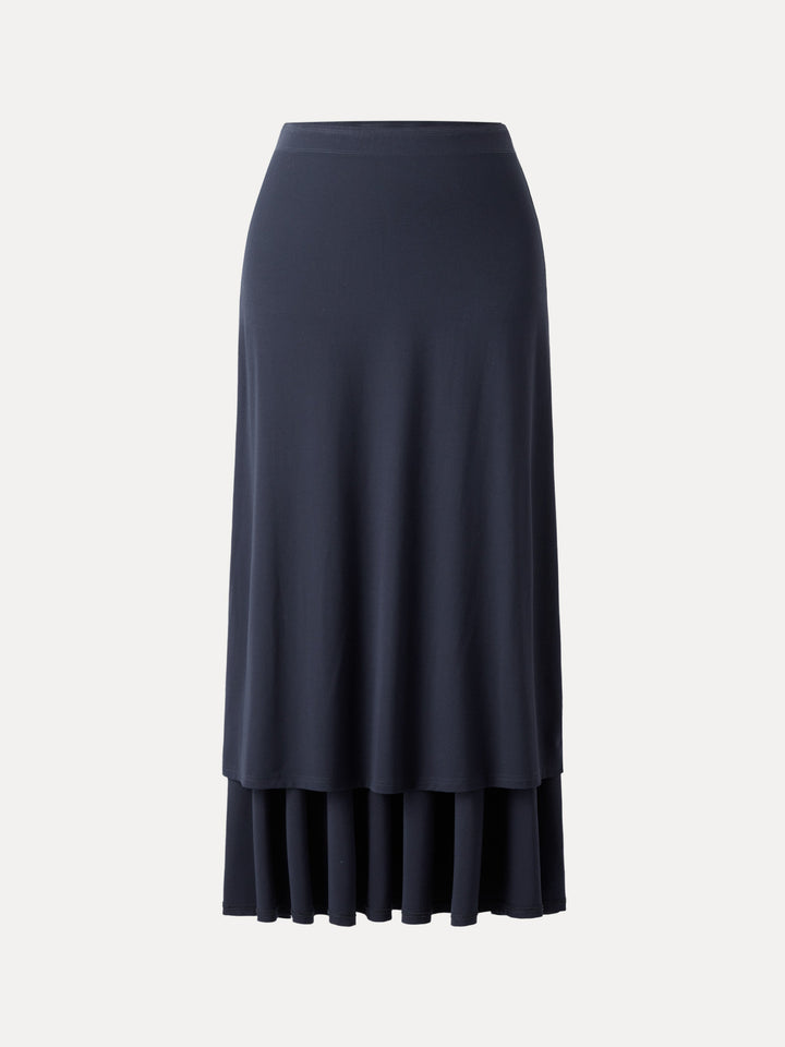 Ultrasoft Mid Rise A-line Ruched Maxi Skirt