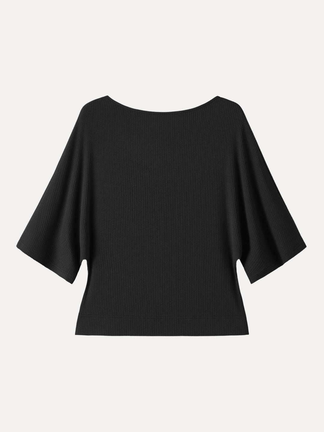 Soft Ribbed Boatneck Relaxed Top