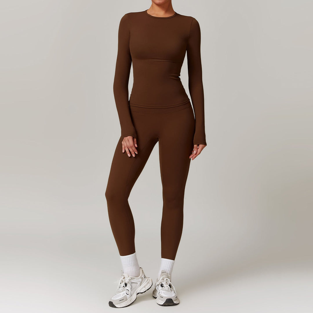 Women's Tracksuit Set - Gym Top & High Waist Leggings Yoga Outfit