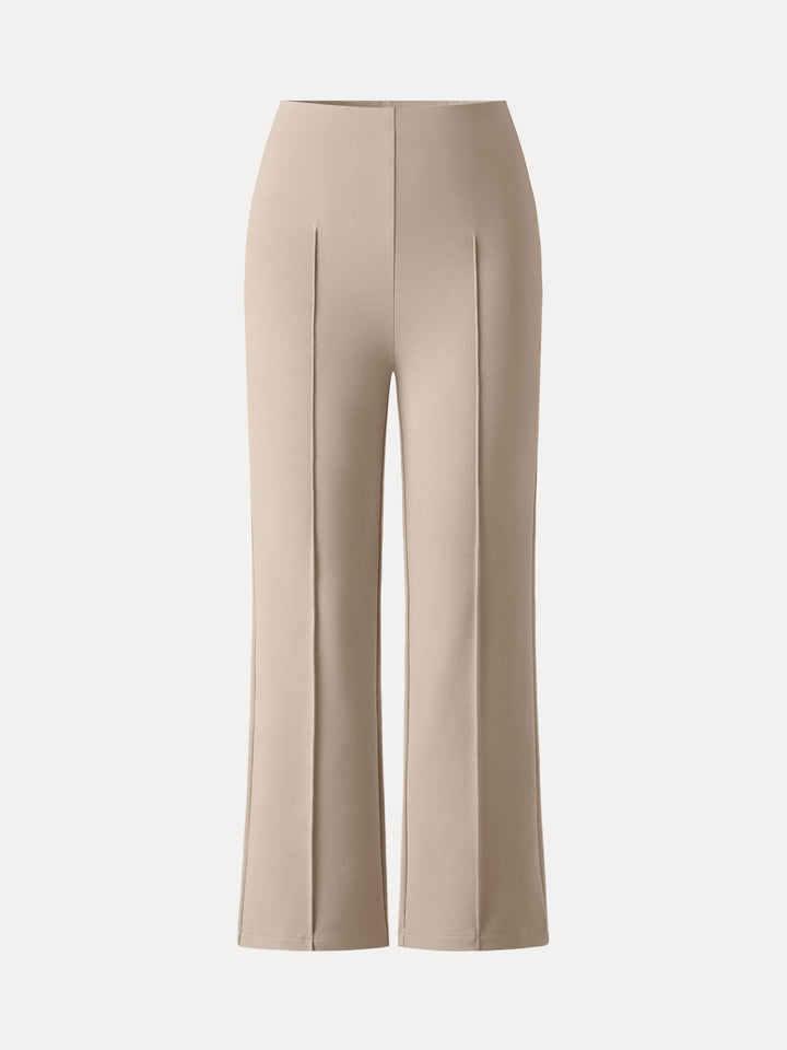 Wrinkle-Resistant High Rise Cropped Flare Leg Travel Pant