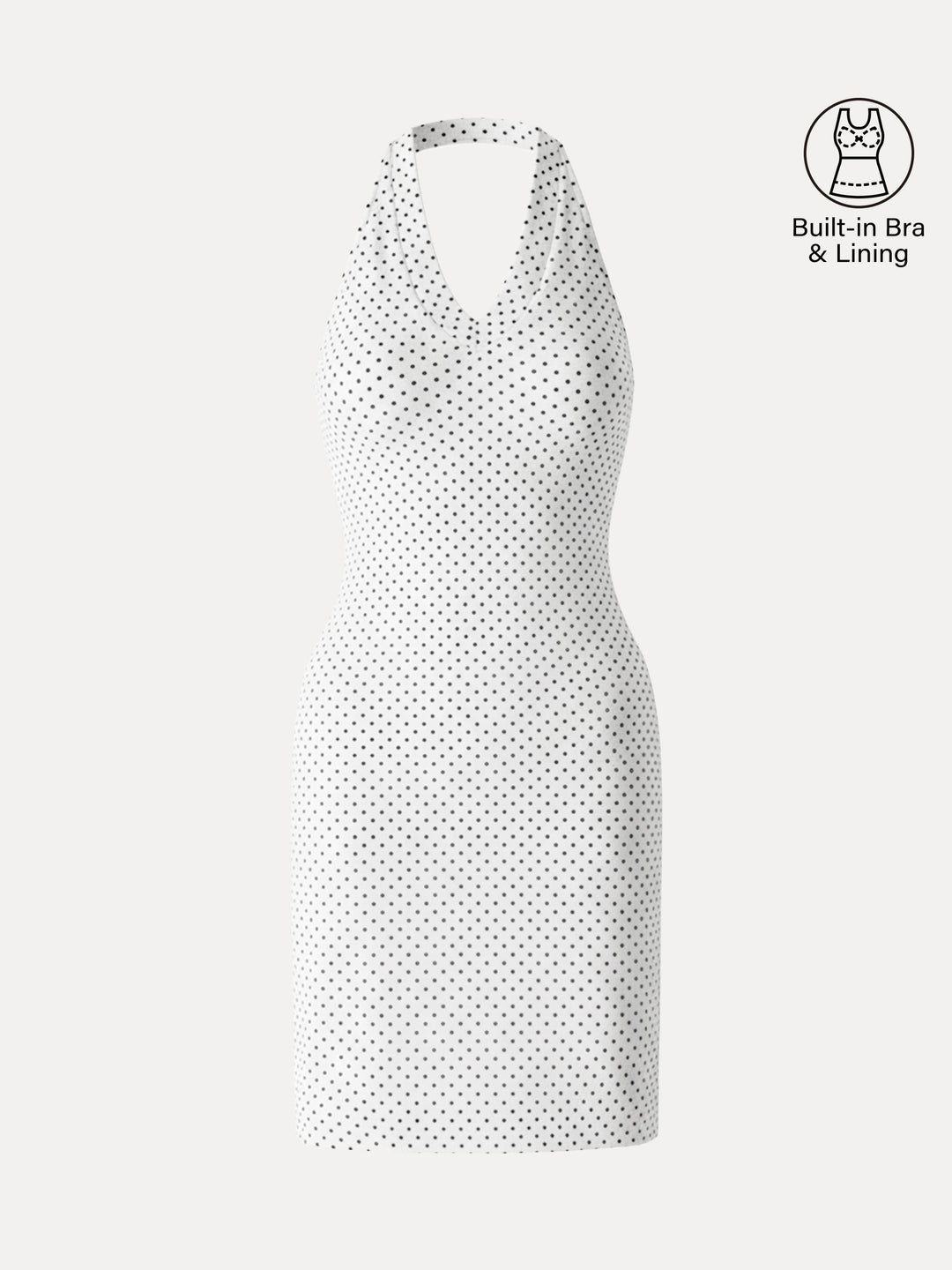 Soft Stretch Cotton Halter Neck Polka Dot Mini Bra Dress Limited Edition