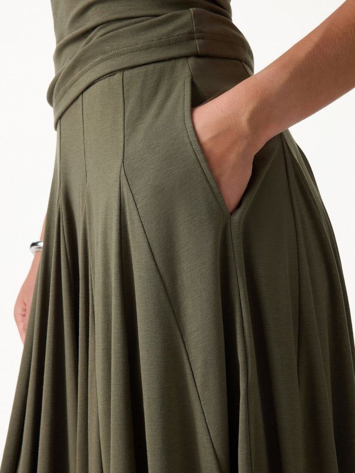 CoolTouch Godet Hem Knee-Length Flare Skirt