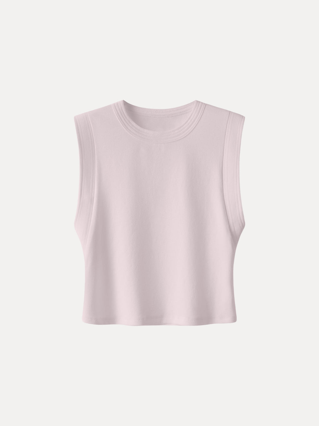 Soft Cotton Lyocell Cropped Wide Shoulder Tank