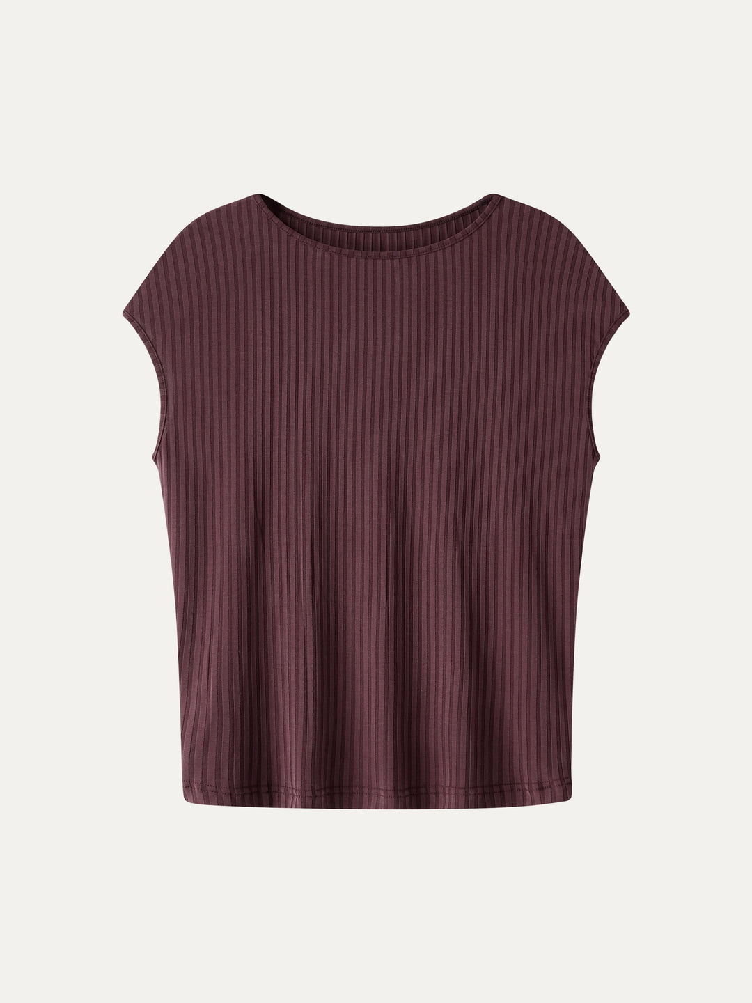 Wrinkle-Free Ultra-soft Boatneck Cap Sleeve Ribbed Top