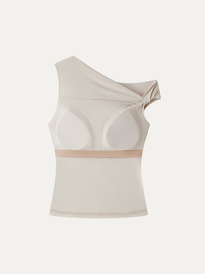 SkinKiss Asymmetrical Shoulder Bra Top