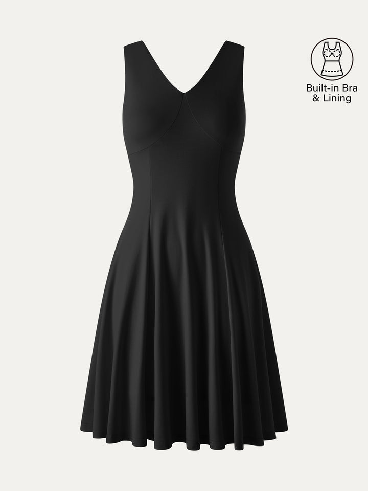 CoolTouch V-Neck Travel Mini Dress with Pockets