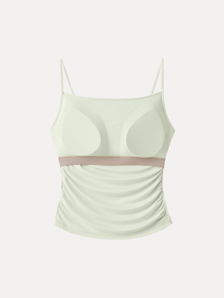 Adjustable Spaghetti Straps Side Ruched New Airy Bra Tank