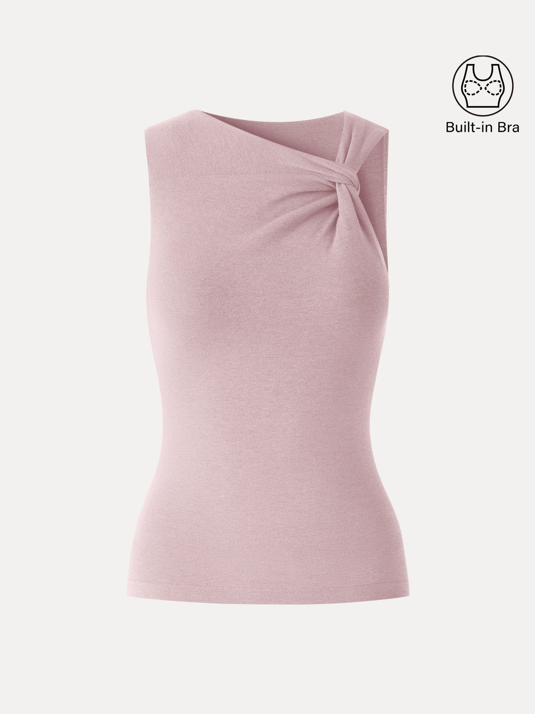 Sweat-Wicking Asymmetrical Neck Knotted Bra Tank