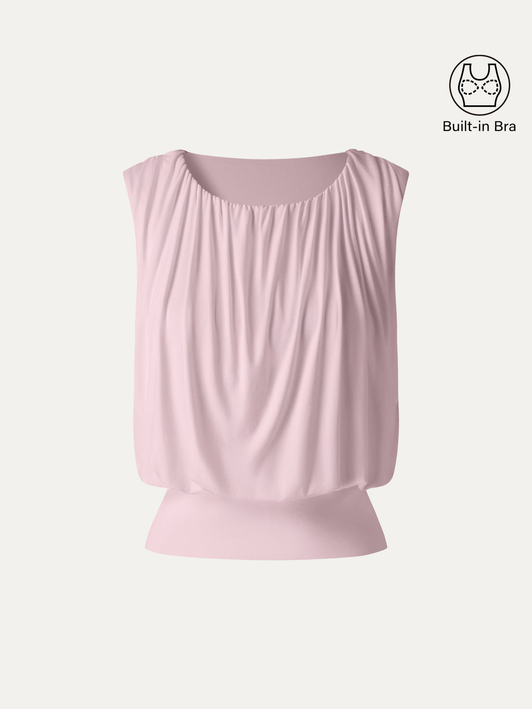 Round Neck Gathered Sleeveless Bra Top