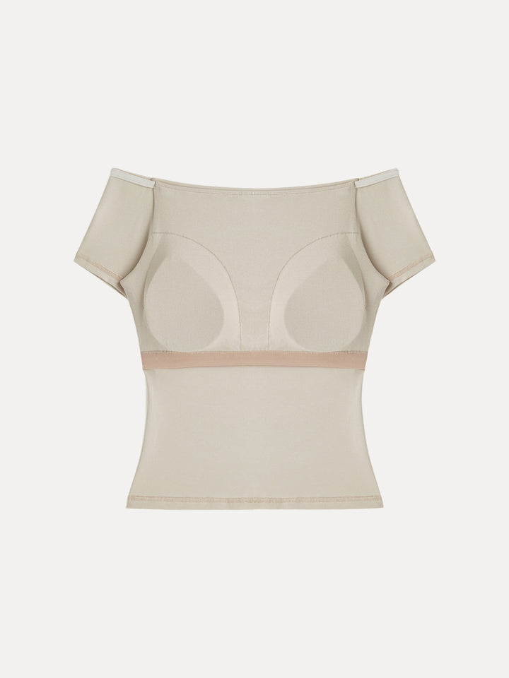 Cotton Lyocell Non-Slip Off-the-Shoulder Bra Top