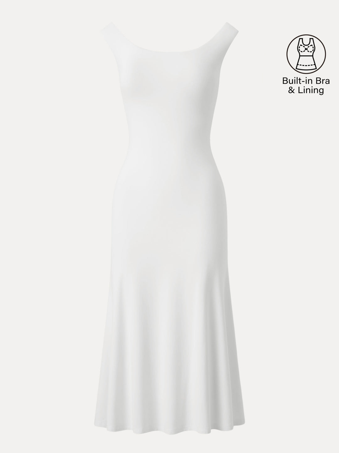 Scoop Neck Midi Low Back Bra Dress