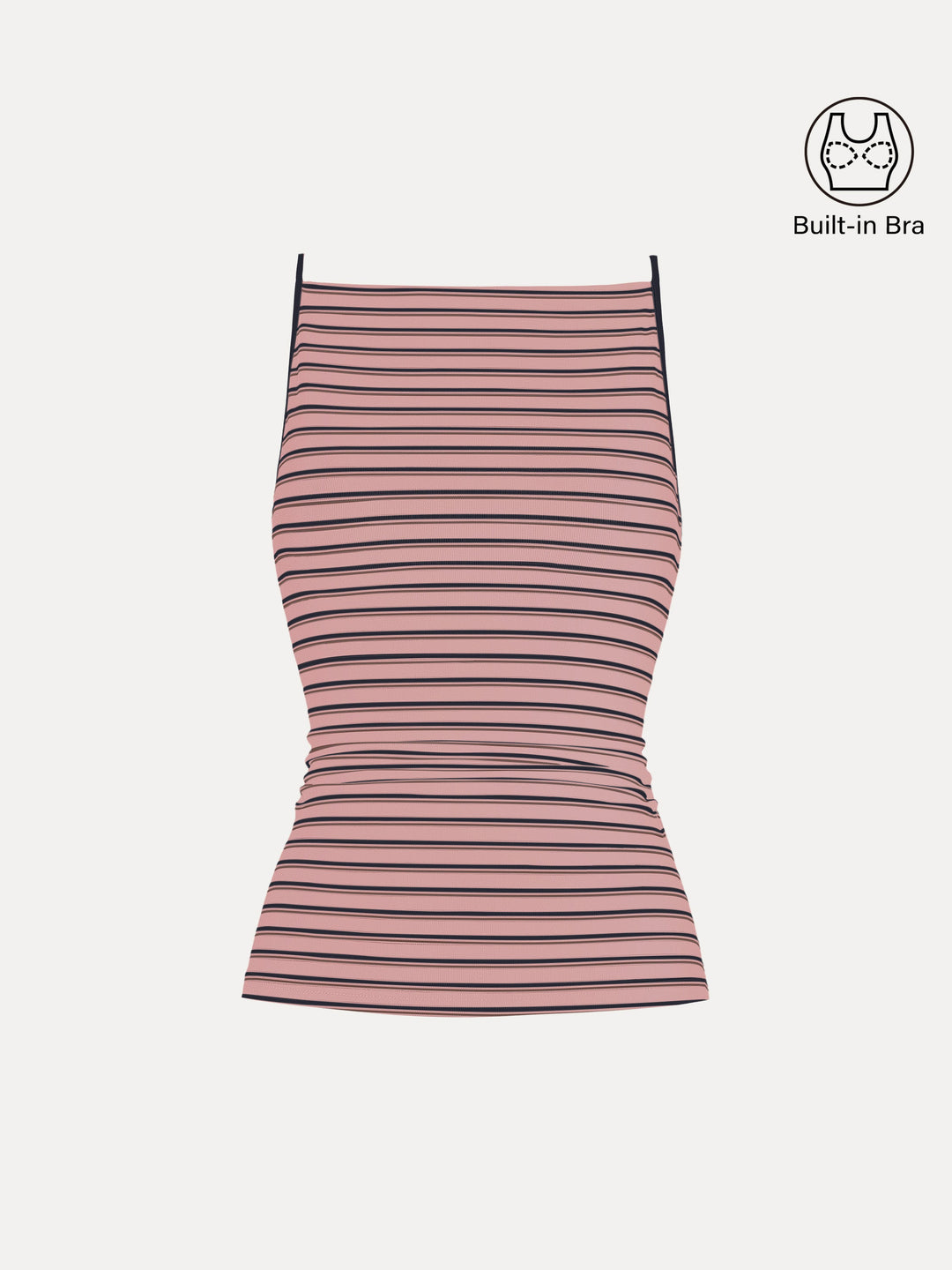 Striped Side Ruched Spaghetti New Airy Bra Tank