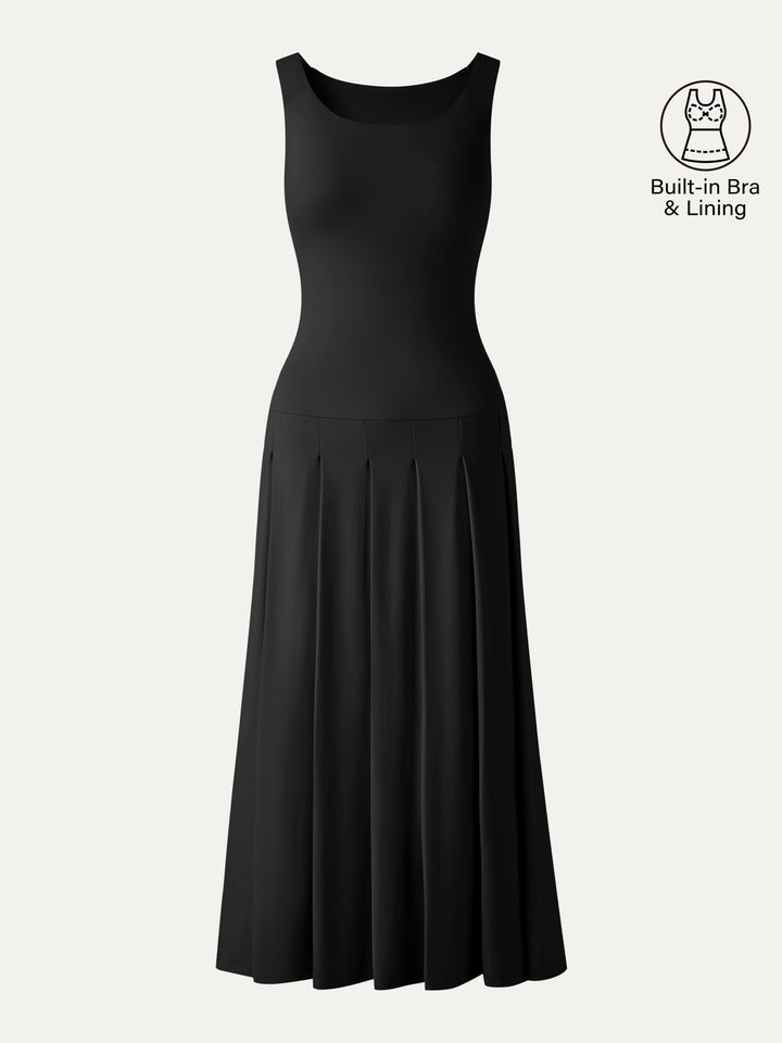 CoolTouch Multi-Wear Pleated Midi Bra Dress