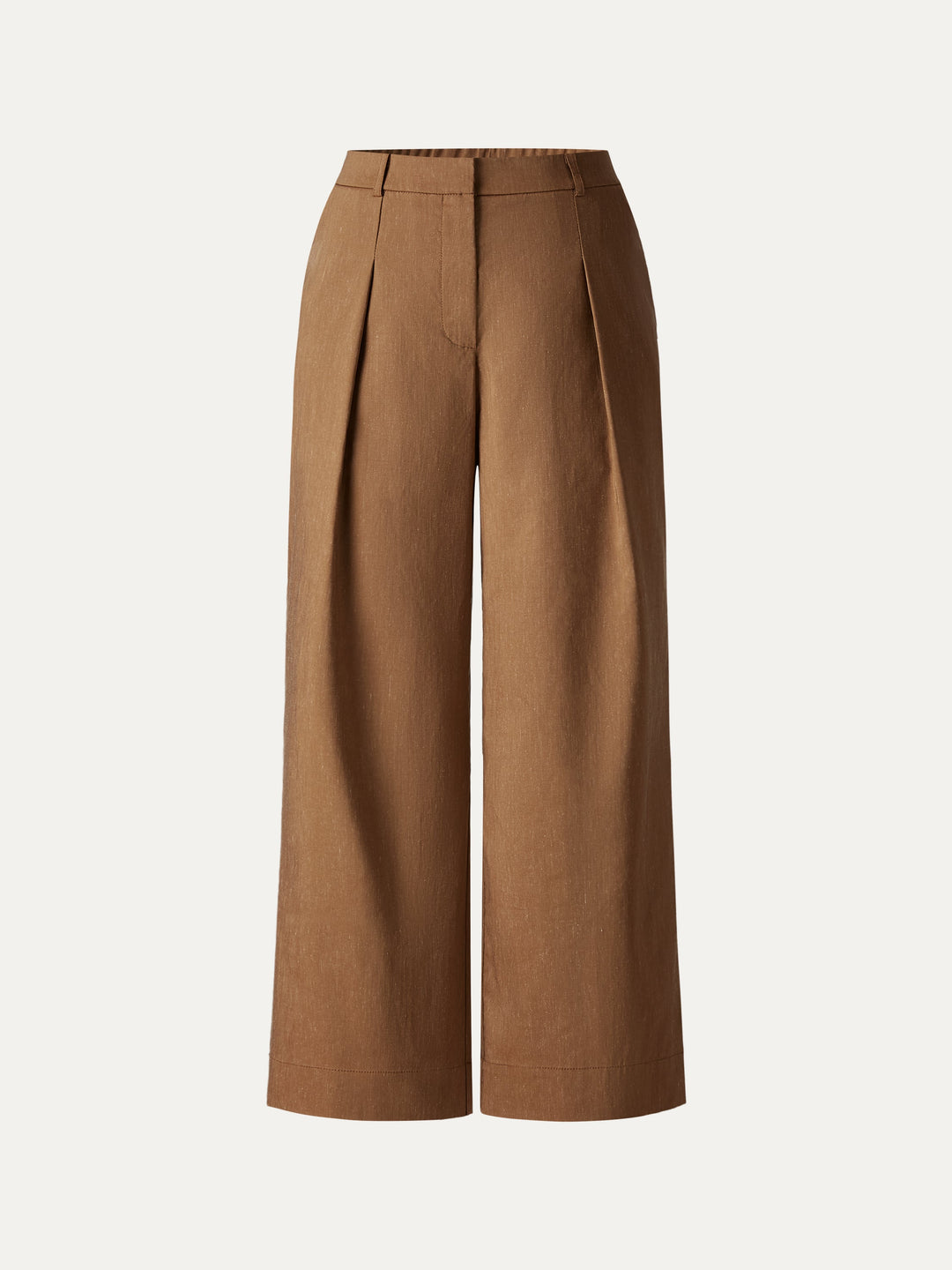 Linen Cropped Wide Leg Pants