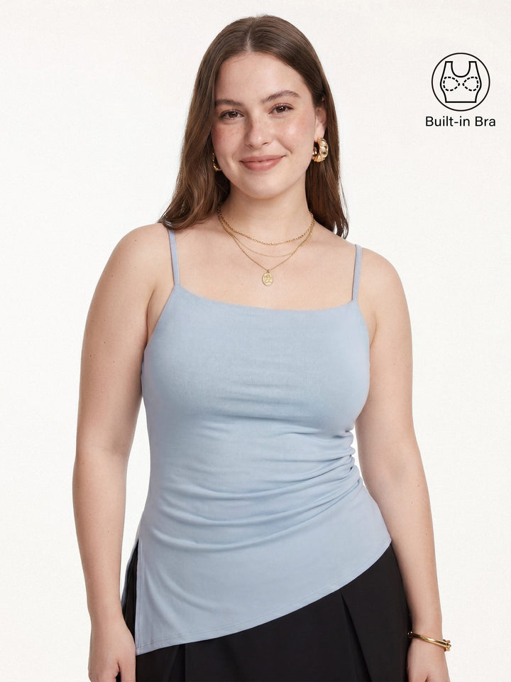 Spaghetti Bra Top with Side Slit