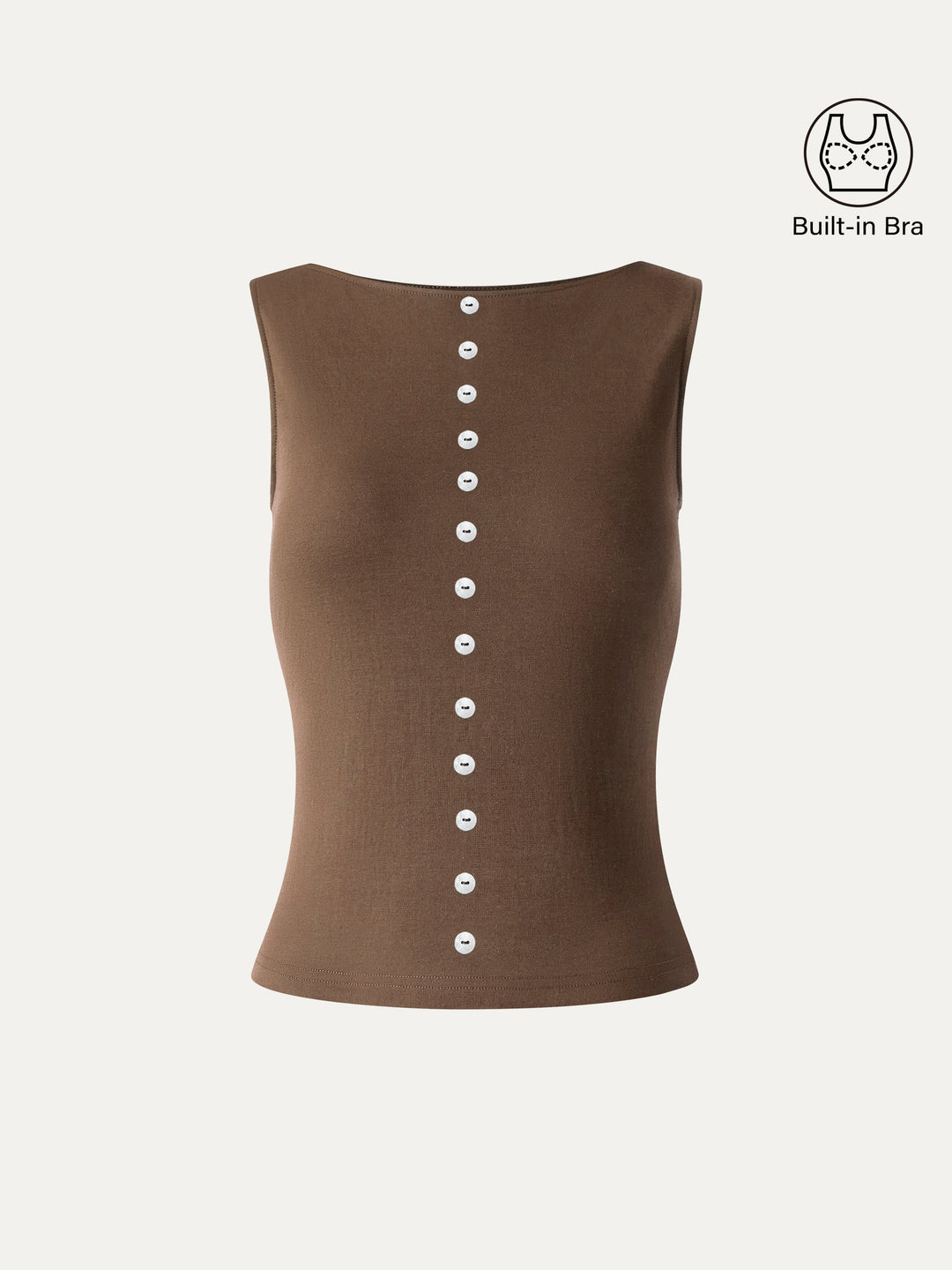 Cotton-Linen Boatneck Cropped Bra Top