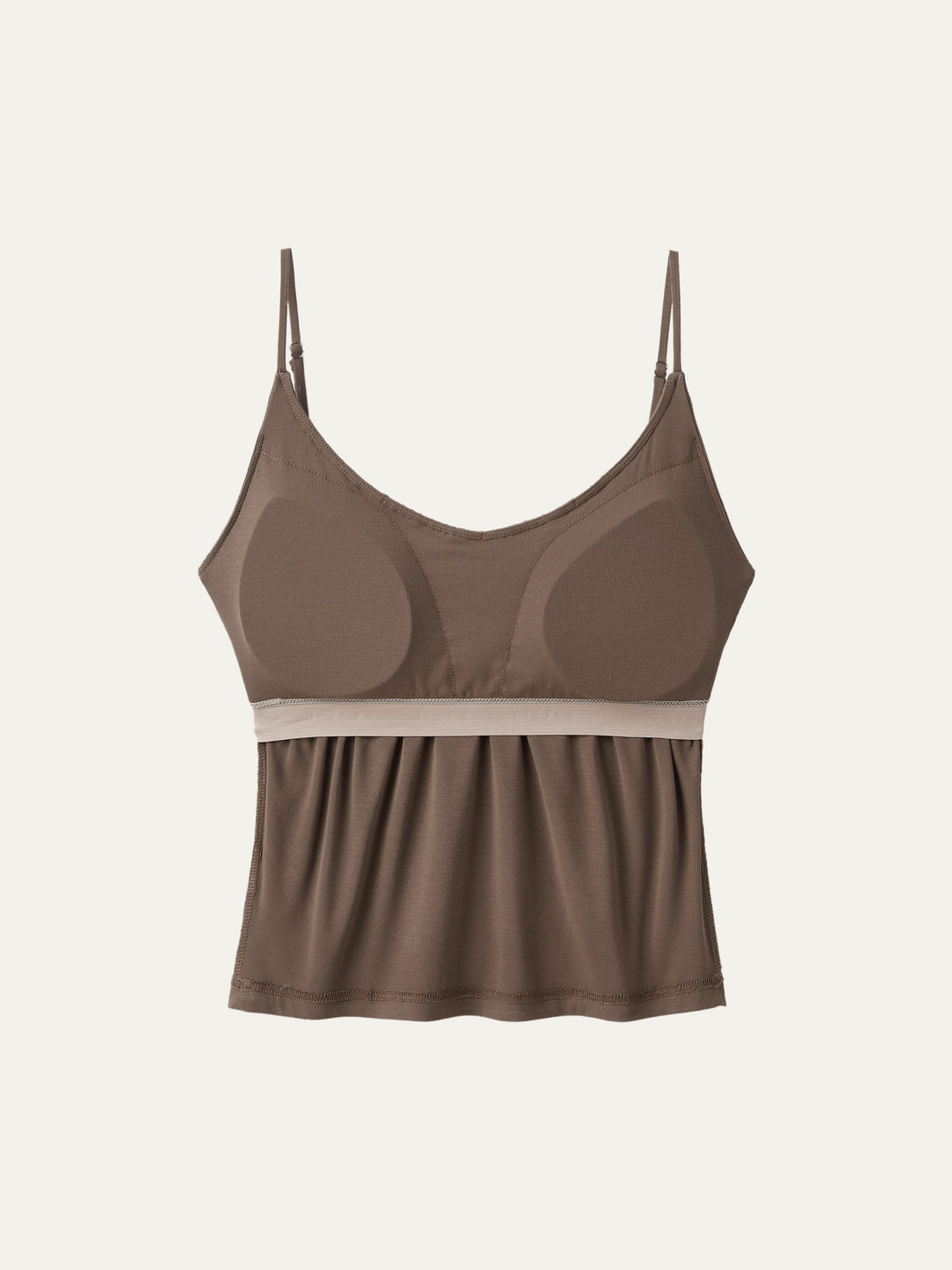 Scoop Neck Gathered Spaghetti Bra Tank