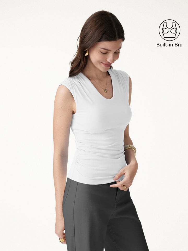 SkinKiss Scoop Neck Gathered Bra Top