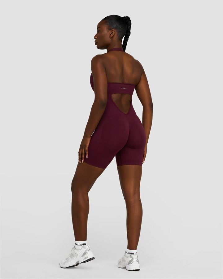 Elevate™ Sculpting Halterneck All In One | Merlot
