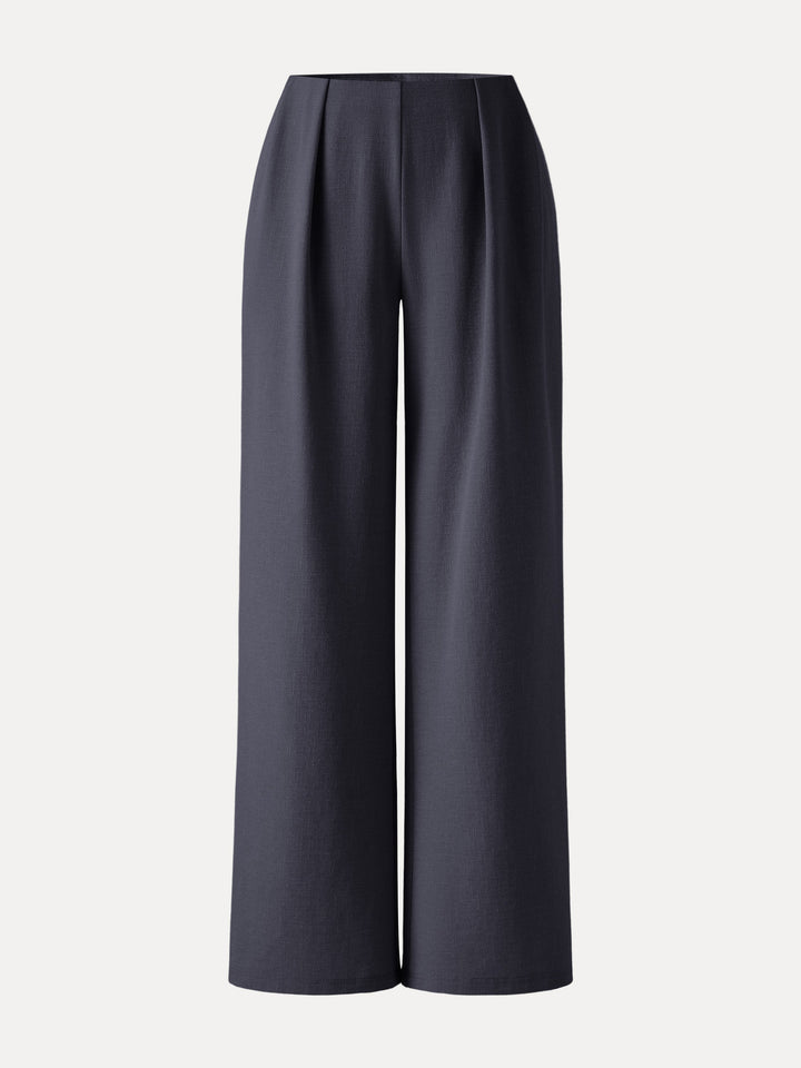 Linen-Like Wide Flare Pant with Pockets