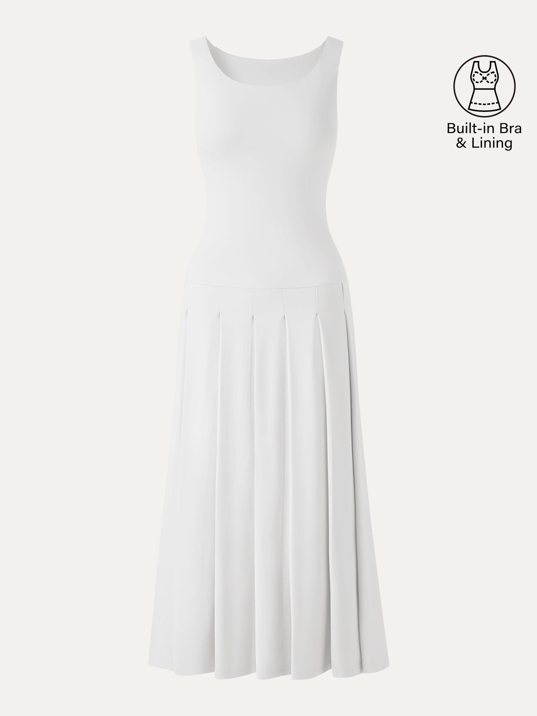 CoolTouch Multi-Wear Pleated Midi Bra Dress